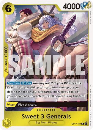 Image of Sweet 3 Generals (OP17-114) - The World's Strongest Warriors Foil