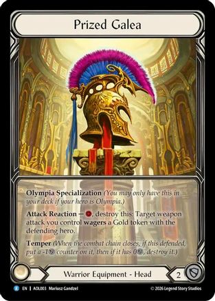 Image of Prized Galea (Extended Art) (AOL003) - Armory Deck: Olympia, Prized Fighter Rainbow Foil
