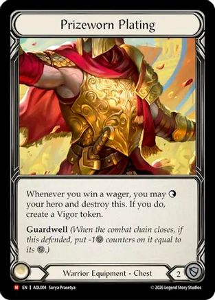 Image of Prizeworn Plating (AOL004) - Armory Deck: Olympia, Prized Fighter Rainbow Foil