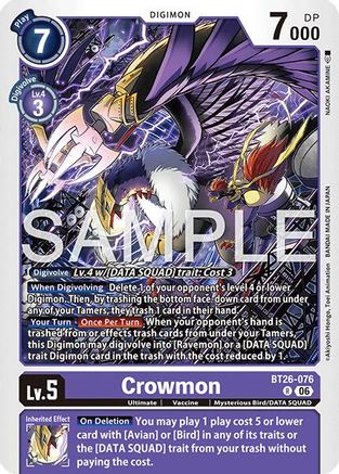 Image of Crowmon (BT26-076) - Timeless Bonds Foil