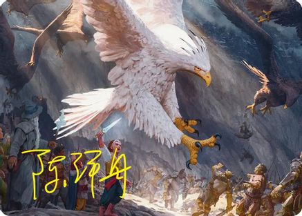 Image of The Eagles Are Coming! Art Card (Gold-Stamped Signature) (ASHOB-003) - Art Series: The Hobbit