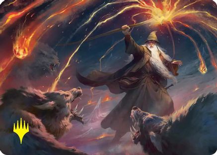 Image of Gandalf, Shadow's Foe Art Card (Gold-Stamped) (ASHOB-046) - Art Series: The Hobbit