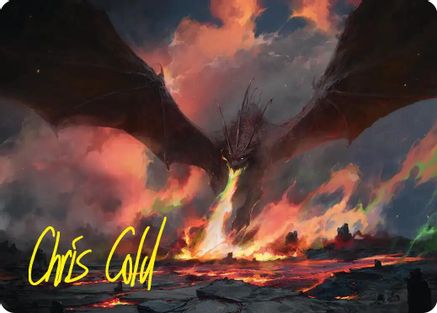 Image of Smaug, the Great Calamity Art Card (Gold-Stamped Signature) (ASHOB-017) - Art Series: The Hobbit