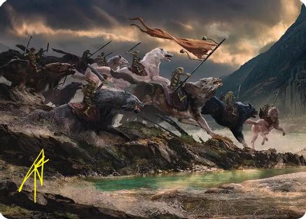 Image of Tide of Fury and Disorder Art Card (Gold-Stamped Signature) (ASHOB-053) - Art Series: The Hobbit