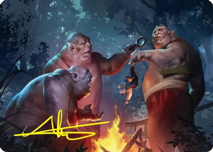 Image of Tom, Bert, and William Art Card (Gold-Stamped Signature) (ASHOB-025) - Art Series: The Hobbit