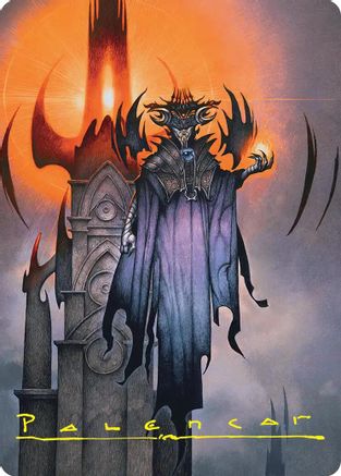 Image of Sauron, the Lidless Eye Art Card (Gold-Stamped Signature) (ASHOB-036) - Art Series: The Hobbit