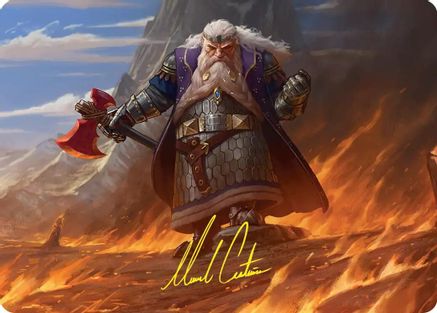 Image of Dain of the Ancient Halls Art Card (Gold-Stamped Signature) (ASHOB-048) - Art Series: The Hobbit