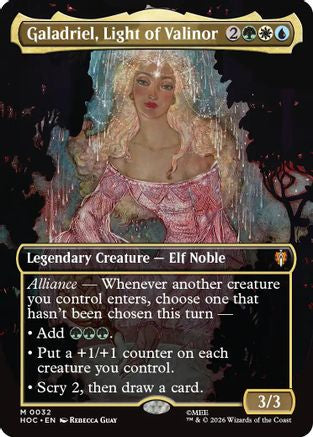 Image of Galadriel, Light of Valinor (Borderless) (HOC-032) - The Hobbit: Eternal-Legal Foil