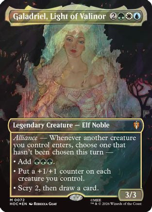 Image of Galadriel, Light of Valinor (Borderless) (Surge Foil) (HOC-072) - The Hobbit: Eternal-Legal Foil