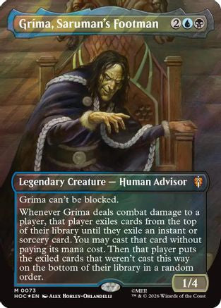 Image of Grima, Saruman's Footman (Borderless) (Surge Foil) (HOC-073) - The Hobbit: Eternal-Legal Foil
