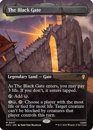 Image of The Black Gate (Borderless) (HOC-047) - The Hobbit: Eternal-Legal Foil