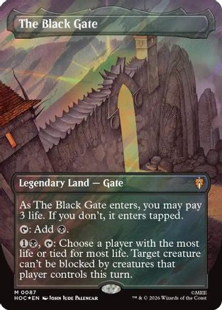 Image of The Black Gate (Borderless) (Surge Foil) (HOC-087) - The Hobbit: Eternal-Legal Foil