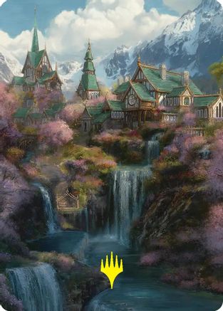 Image of Rivendell Art Card (Gold-Stamped) (ASHOB-040) - Art Series: The Hobbit