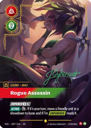 Image of Akali - Rogue Assassin (Signature) (189*/166) - Vendetta Foil