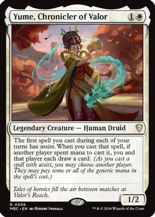 Image of Yume, Chronicler of Valor (-006) - Mystery Booster Commander Edition