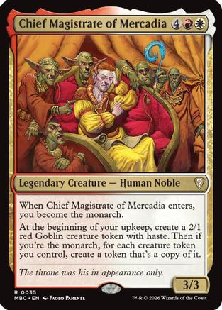Image of Chief Magistrate of Mercadia (-035) - Mystery Booster Commander Edition Foil
