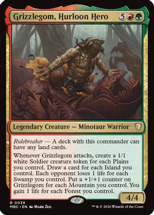 Image of Grizzlegom, Hurloon Hero (-039) - Mystery Booster Commander Edition Foil