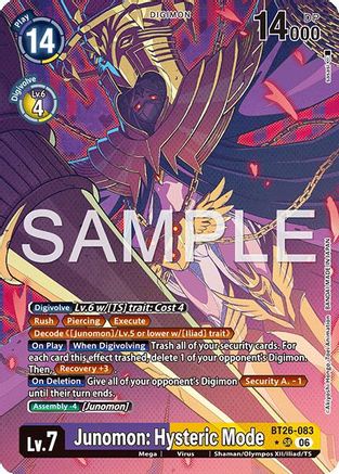 Image of Junomon: Hysteric Mode (Alternate Art) (BT26-083) - Timeless Bonds Foil