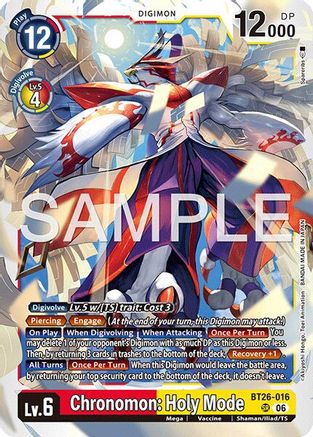 Image of Chronomon: Holy Mode (BT26-016) - Timeless Bonds Foil