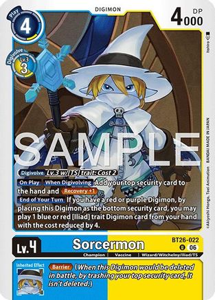 Image of Sorcermon (BT26-022) - Timeless Bonds