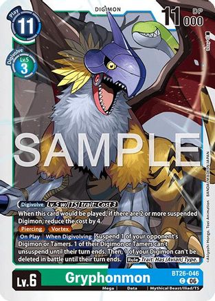 Image of Gryphonmon (BT26-046) - Timeless Bonds