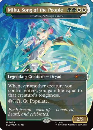 Image of Miku, Song of the People - Trostani, Selesnya's Voice (SLD-2429) - Secret Lair Drop Series Foil