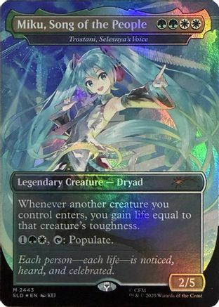 Image of Miku, Song of the People - Trostani, Selesnya's Voice (Display Commander) - Thick Stock (SLD-2443) - Secret Lair Drop Series Foil
