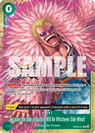 Image of Because the Side of Justice Will Be Whichever Side Wins!! (CS 26-27 Celebration Pack) (OP05-037) - One Piece Promotion Cards Foil