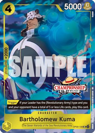 Image of Bartholomew Kuma (CS 26-27 Celebration Pack) (OP09-108) - One Piece Promotion Cards Foil