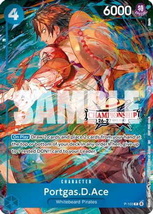 Image of Portgas.D.Ace (CS 26-27 Celebration Pack) (P-103) - One Piece Promotion Cards Foil