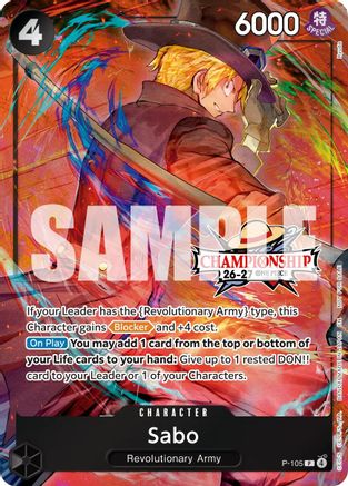 Image of Sabo (CS 26-27 Celebration Pack) (P-105) - One Piece Promotion Cards Foil