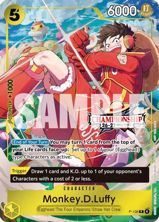 Image of Monkey.D.Luffy (CS 26-27 Celebration Pack) (P-106) - One Piece Promotion Cards Foil