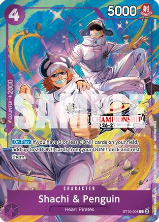 Image of Shachi & Penguin (CS 26-27 Celebration Pack) (ST10-008) - One Piece Promotion Cards Foil