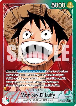 Image of Monkey.D.Luffy (OP13-001) (Jumbo) (OP13-001) - One Piece Promotion Cards