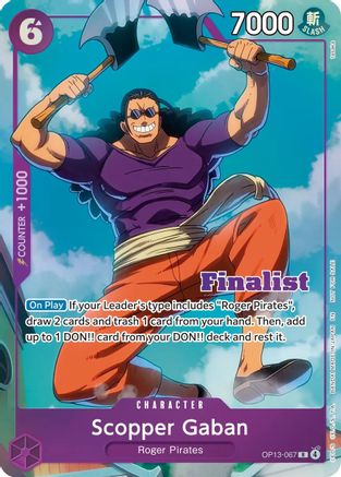 Image of Scopper Gaban (CS 26-27 Finalist Card Set Vol.1) (OP13-067) - One Piece Promotion Cards Foil