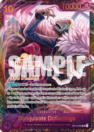 Image of Donquixote Doflamingo (CS 26-27 3rd Place Trophy Card) (OP14-069) - One Piece Promotion Cards Foil