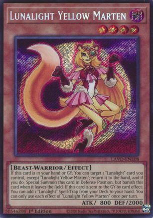 Image of Lunalight Yellow Marten (Secret Rare) (LAVD-ENL08) - Legendary Arc-V Decks 1st Edition