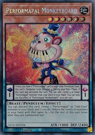 Image of Performapal Monkeyboard (Secret Rare) (LAVD-ENO04) - Legendary Arc-V Decks 1st Edition