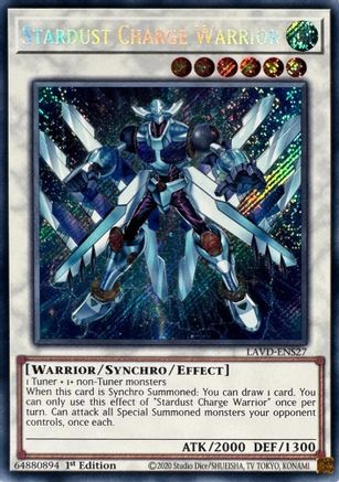 Image of Stardust Charge Warrior (Secret Rare) (LAVD-ENS27) - Legendary Arc-V Decks 1st Edition
