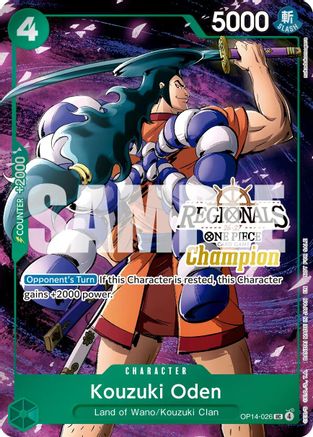 Image of Kouzuki Oden (Regionals Champion Card Set 26-27 Vol.2) (OP14-026) - One Piece Promotion Cards Foil