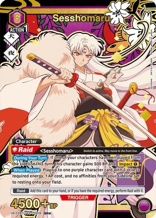 Image of Sesshomaru (009) (SR*) (Box Topper Gold Foil) (UE23BT/IYS-1-009) - UE23BT Inuyasha Foil
