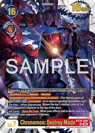 Image of Chronomon: Destroy Mode (BT26-060) - Timeless Bonds Foil