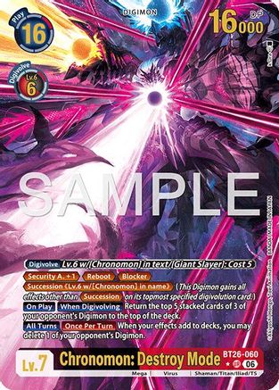 Image of Chronomon: Destroy Mode (Alternate Art) (BT26-060) - Timeless Bonds Foil