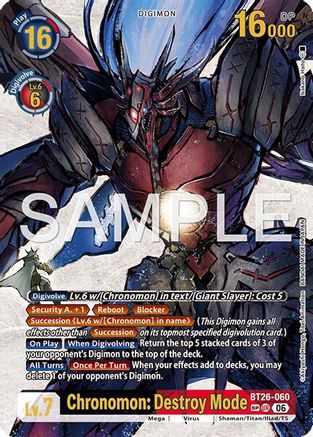Image of Chronomon: Destroy Mode (SP) (BT26-060) - Timeless Bonds Foil