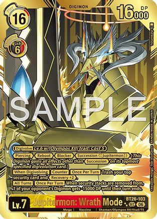 Image of Jupitermon: Wrath Mode (Rare Pull) (BT26-103) - Timeless Bonds Foil