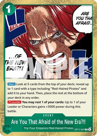 Image of Are You That Afraid of the New Era?! (OP17-037) - The World's Strongest Warriors Foil