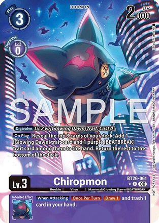 Image of Chiropmon (Alternate Art) (BT26-061) - Timeless Bonds Foil