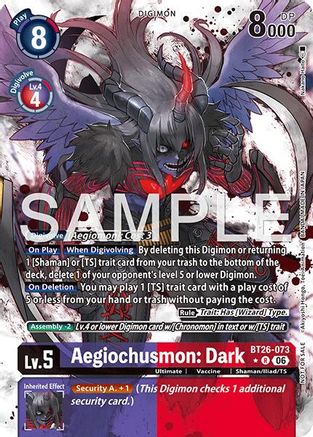 Image of Aegiochusmon: Dark (Alternate Art) (BT26-073) - Timeless Bonds Foil