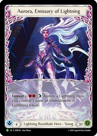 Image of Aurora, Emissary of Lightning - HER165 (HER165) - Flesh and Blood: Promo Cards Rainbow Foil