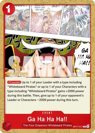 Image of Ga Ha Ha Ha!! (OP17-017) - The World's Strongest Warriors Release Event Cards